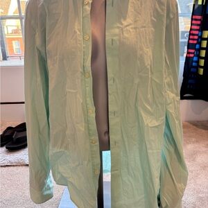 Mens Express 1MX Dress Shirt Modern Fit Sz M Medium Lime Green 15-15 1/2 Nice